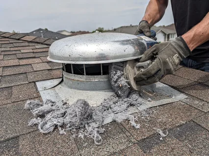 Cleaning Dryer Vent On Roof in Weston