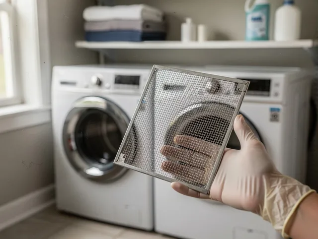 Weston Dryer Vent Cleaning specialist performing detailed lint trap cleaning service in Weston